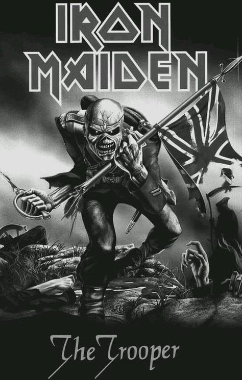 Iron Maiden - The Trooper Iron Maiden Poster, Iron Maiden Album Covers, Iron Maiden Mascot, Iron Maiden Tattoo, Iron Maiden The Trooper, Iron Maiden Albums, Iron Maiden Posters, Arte Heavy Metal, Eddie The Head