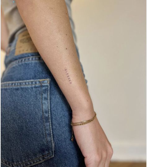 Script Tattoo Placement, Arm Tattoo Placement, Word Tattoo Placements, Birthdate Tattoo, Small Words Tattoo, Tattoo Placement Arm, Be Brave Tattoo, Small Tattoo Placement, Tiny Tats