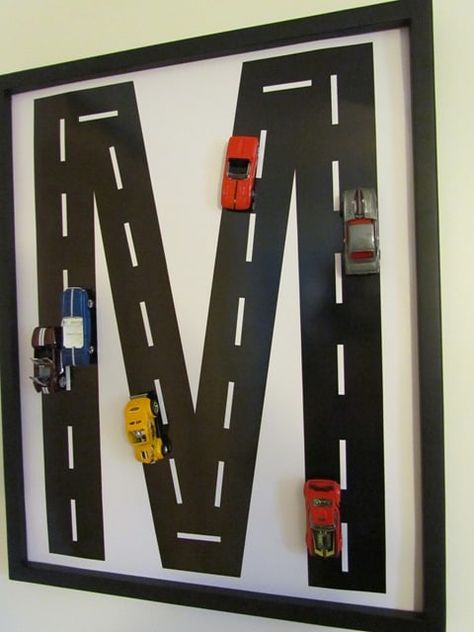 Race Car Bedroom, Boys Room Diy, Monogram Wall Art, Camera Car, Cars Room, Car Bedroom, Toddler Boys Room, Diy Projects For Kids, Monogram Wall