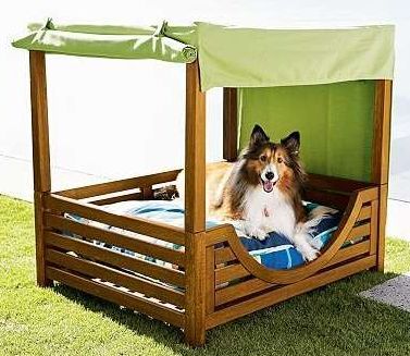 Great backyard ideas for your pooch Canopy Dog Bed, Dog Canopy Bed, Kennel Diy, Pottery Barn Outdoor, Pet Friendly Furniture, Outdoor Cabana, Outdoor Dog Bed, Dog Rooms, Dog Furniture