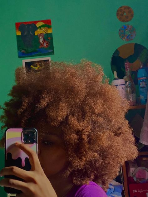 Honey Blonde Afro Dark Skin, Honey Blonde Afro 4c, Brown Afro Hair Color 4c, Caramel Blonde Hair On Black Women, Honey Blonde 4c Natural Hair, Honey Blonde Afro, Afro Hair Dye, Afro Hair Color, Hair Theory