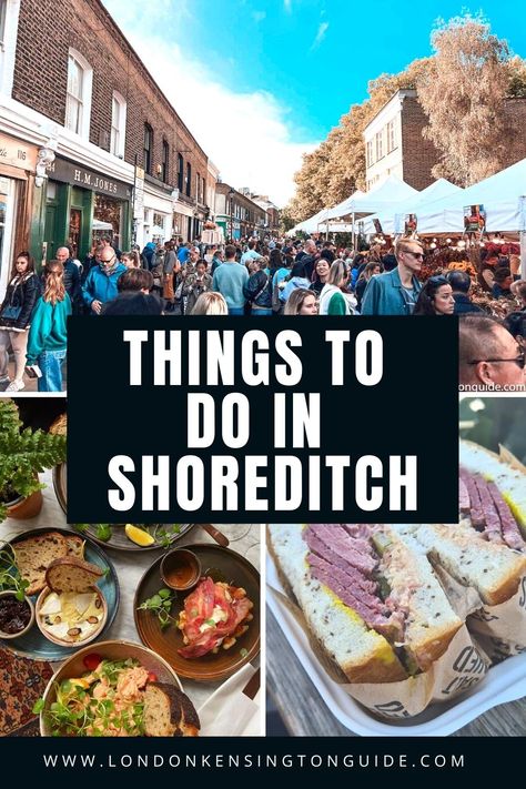 Things To Do In Shoreditch - Guide To East London's Markets, Cafes, Bars & Beyond! #shoreditch #london #trips #traveltips #eastlondon #walkingtour #bricklane #shopping. The London neighborhood of Shoreditch is a vibrant, chic place that is filled with vibrant street art, amazing street food, vintage markets, and charming historic buildings. So check what to do in Shoredttch and discover the most amazing and fun things to do in Shoreditch.  #LondonGuide #LondonShoreditch #LondonNeighborhood Bethnal Green London, London Breakfast, Salmon Bagel, Best Markets In London, Breakfast Cafe, Veggie Breakfast, London Cafe, London Market, London Neighborhoods