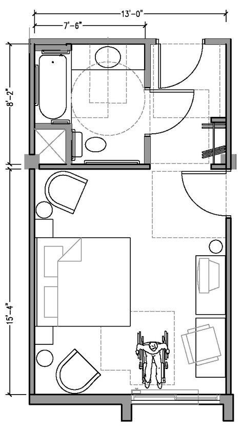 Hotel Room Dimensions, Hotel Room Floor Plan, Hotel Room Layout, Hotels Plan, Hotel Room Plan, Hotel Room Design Plan, Floor Plan With Dimensions, Hotel Bedroom Design, Hotel Design Architecture