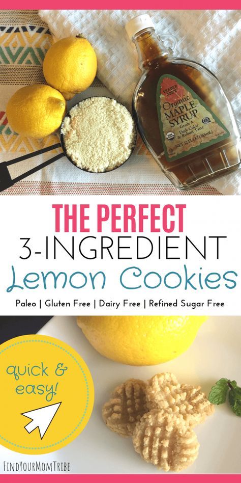 Buttery, soft, melt-in-your-mouth lemon cookies that are guilt-free! You'll be making this recipe again and again! With just 3 ingredients, these lemon cookies are easy to bake and you probably have everything you need in your pantry! They're also gluten free, paleo, clean eating, dairy free, egg free, and refined sugar free. Click through to see the full recipe! #lemoncookies #paleo #findyourmomtribe Dairy Free Bread, Nice Restaurant, Dairy Free Snacks, Mug Cakes, Dairy Free Breakfasts, Dessert Aux Fruits, Desserts Vegan, Dairy Free Diet, Almond Flour Recipes