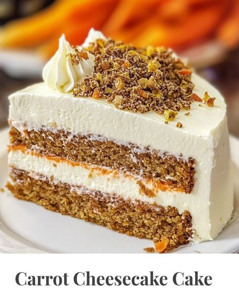 Recipes by Lili Cheesecake Layer Cake, Cheesecake Layer, Carrot Cake Cheesecake, Cake Cheesecake, Carrot Cake, Layer Cake, Carrots, Cheesecake, Lily