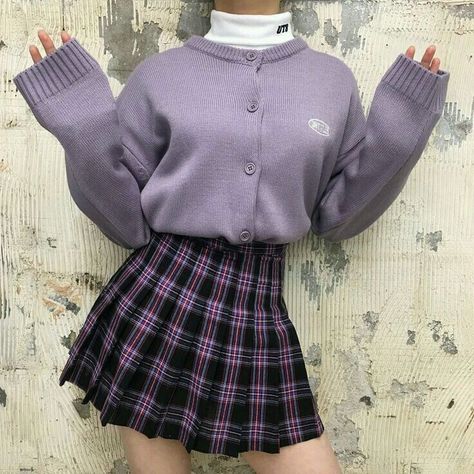 Aesthetic Korean Outfits, Soft Girl Aesthetic Outfit, Style Kawaii, Aesthetic Outfit Ideas, Purple Outfits, Japanese Outfits, Kawaii Clothes, Girls Fashion Clothes, Girly Outfits