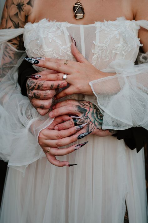 The Ultimate Guide for Lovers Planning A Florida Elopement Dark Academia Wedding, Monique Lhuillier Wedding Dress, Biker Wedding, Brides With Tattoos, Elopement Packages, Unconventional Wedding, Goth Wedding, Future Bride, Magical Wedding