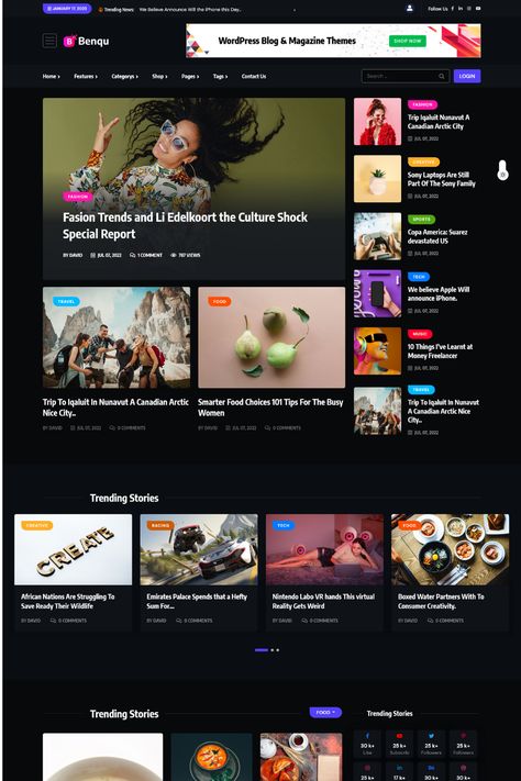 News Layout Website, Website Magazine, Blog Website Template, Blog Website Design, Blog Websites, News Website Design, News Web Design, Modern Layout, Magazine Website