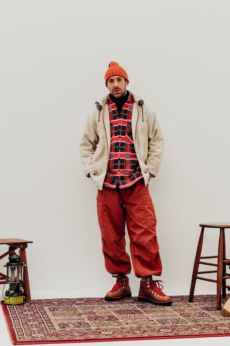 BEAMS PLUS Goes Back to Basics for Fall/Winter 2024 | Hypebeast Cuffed Sweatpants, Open Collar Shirt, Beams Plus, Field Coat, Brand Magazine, Basic Wear, Safari Jacket, Flight Jacket, Military Inspired