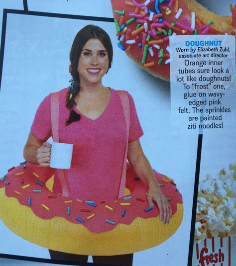 Doughnut costume Doughnut Costume, Donut Costume, Running Costumes, Costume Diy, Rachael Ray, Diy Halloween Costumes, Diy Costumes, Costume Halloween, Diy Halloween