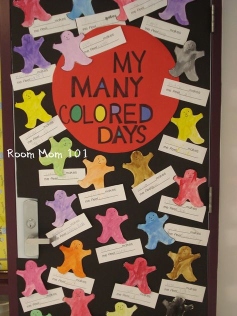 Room Mom 101: My Many Colored Days Door Decoration My Many Coloured Days Activities, Ict Classroom, My Many Colored Days, March Preschool, Dr Seuss Classroom, Understanding Feelings, Spring Themes, Dr Seuss Activities, Feelings Activities