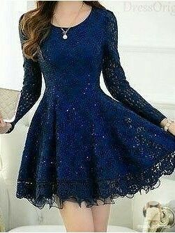 Chiffon Lace Dress, Winter Formal Dresses, Swing Dancing, Lace Blue Dress, Grad Dresses, Blue Mini Dress, Long Sleeve Lace Dress, Hoco Dresses, Dance Dresses