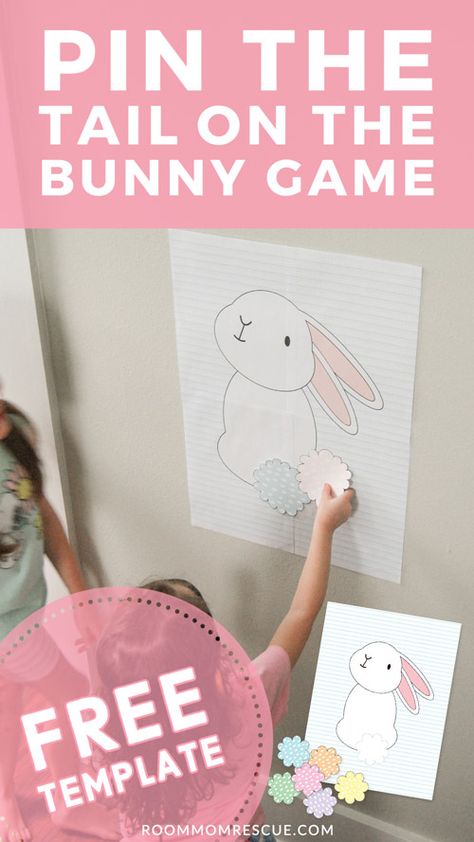 Easter Classroom Party, Diy Easter Games, Easter Class Party, Bunny Game, Fun Easter Games, Easter Classroom, Easter Games For Kids, Easter Party Games, Pin The Tail