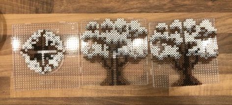 Forest Perler Bead Patterns, Tree Perler Beads, Pearl Beads Pattern, Easy Perler Beads Ideas, 3d Perler Bead, 3d Tree, Perler Art, Hama Beads Design, Diy Perler Bead Crafts