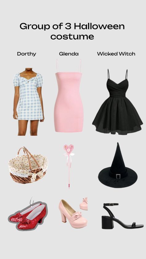 Group of 3 Halloween costume 🎃- Wizard of Oz Group Of 3 Halloween Costume, The Wizard Of Oz Costumes, Oz Costume, Trendy Halloween Costumes, Group Costumes, Group Halloween Costumes, Halloween Inspo, Trendy Halloween, Wizard Of Oz