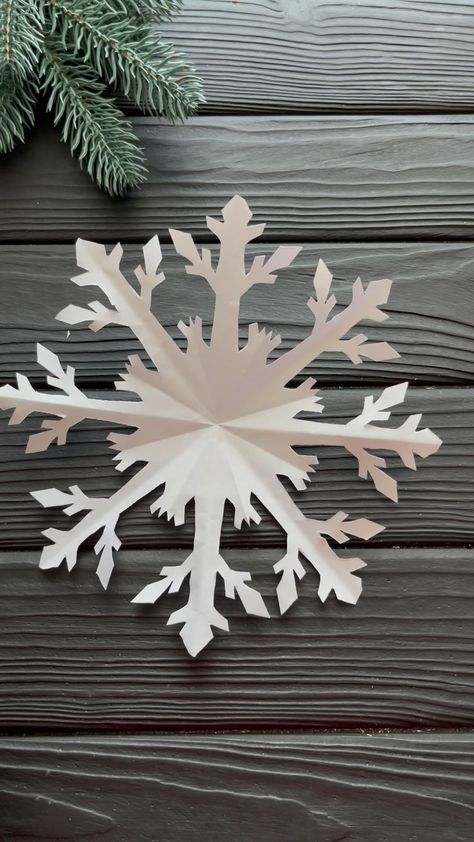 Origami Amazing 🤩 Paper Craft Tutorials | WoW! Easy 3D Christmas Snowflake DIY Christmas Crafts #tutorial #christmas2024 #christmas #diy #christmasdecor #foryou #fyp | Instagram Diy Paper Snowflakes Easy, Oragami Christmas, Snowflake Origami, Paper Snowflakes Easy, Diy Snowflake Decorations, Snowflake Diy, 3d Paper Snowflakes, Diy Christmas Snowflakes, Paper Snowflakes Diy