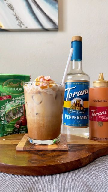 Torani Caramel, Chocolate Coffee Recipes, Peppermint Cookie, Caramel Truffles, Lindt Truffles, Peppermint Coffee, Cookie Truffles, Shaken Espresso, Crushed Peppermint