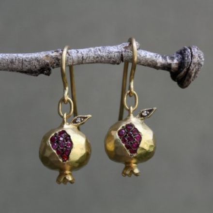 Pomegranate Earrings, Pomegranate Jewelry, Cathy Waterman, Michigan Usa, Jewelry Inspo, Pretty Jewellery, 22k Gold, Turquoise Jewelry, Granada