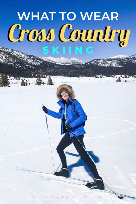 What to wear cross country skiing? Cross country skiing outfits for women and men & cross country skiing equipment. Cross country skiing clothes to pack.