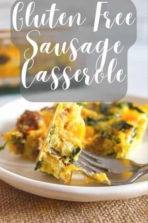 This hearty gluten free sausage casserole will be the perfect start to your day. It's loaded with hashbrowns, cheese, eggs, sausage, and even a few vegetables! Whether you make it ahead of time or the morning of, this is a recipe the whole family will love. Gluten Free Egg Bake Casserole, Dairy Free Egg Bake, Gluten Free Egg Casserole, Gluten Free Egg Bake, Overnight Breakfast Bake, The Best Breakfast Casserole, Gluten Free Breakfast Casserole, Sausage Egg Breakfast Casserole, Sausage Egg Bake