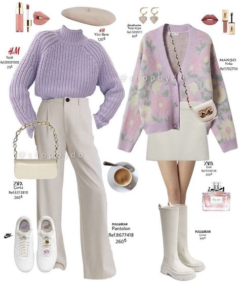 Lavender Outfits, Purple Outfit, Beige Outfit, Purple Outfits, Jenner Outfits, Korean Girl Fashion, Stylish Work Outfits, Fashion Images, Fashion Gallery