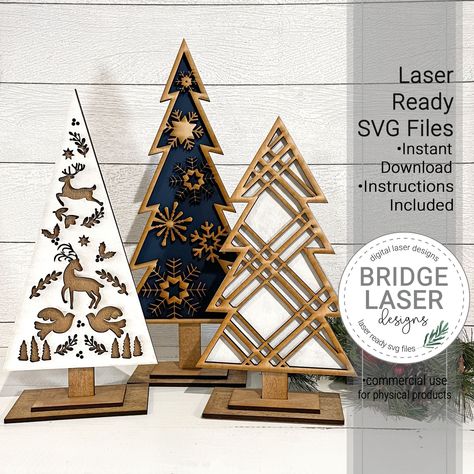 Download our Free Laser Cut SVG Files for your Laser Projects. Compatible with Glowforge and other Laser Machines. Commercial Use Included. Holiday Laser Projects, Ortur Laser Projects, Lasercut Christmas Ideas, Laser Cut Christmas Gifts, Christmas Glowforge Ideas, Laser Crafts To Sell, Christmas Laser Ideas, Xtool Laser Projects, Christmas Laser Projects