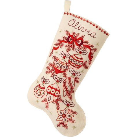 Bucilla The Classic Christmas Stocking Kit | Michaels Stocking Decorating Ideas, Felt Stocking Kit, Embroidered Stockings, Christmas Stocking Kits, Felt Christmas Stockings, Stocking Designs, Custom Stocking, Needle Felted Christmas, Traditional Ornaments