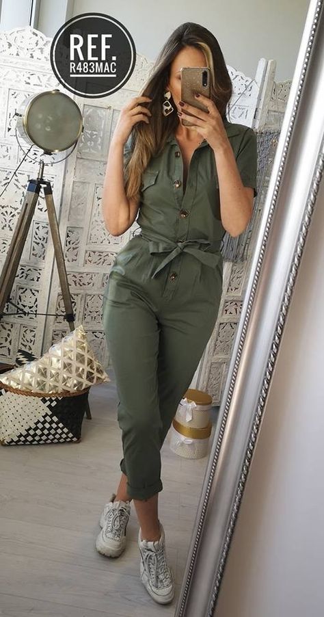 Army Jumpsuit Outfit, Safari Jumpsuit Outfit, Jumper Outfit Ideas Jumpsuits, One Piece Legging Jumpsuit Outfit, Jumpsuits For Women Classy Casual, Safari Outfits For Women, Jumper Outfit Jumpsuits, Safari Outfit Women, Moda Safari