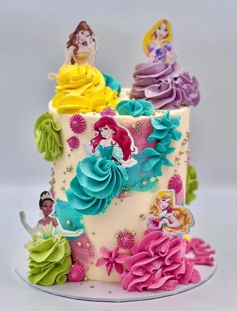 Kue Disney, Princess Theme Cake, Disney Princess Cake Topper, Disney Princess Birthday Cakes, Disney Princess Cake, Disney Princess Birthday Party, Princess Theme Birthday, Princess Birthday Cake, Birthday Breakfast