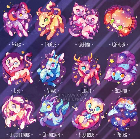 Zodiac Signs Animals, Zodiac Signs Pictures, Zodiac Sign Fashion, Zodiac Characters, Pisces And Aquarius, Zodiac Signs Chart, Anime Zodiac, The Zodiac Signs, Cute Fantasy Creatures