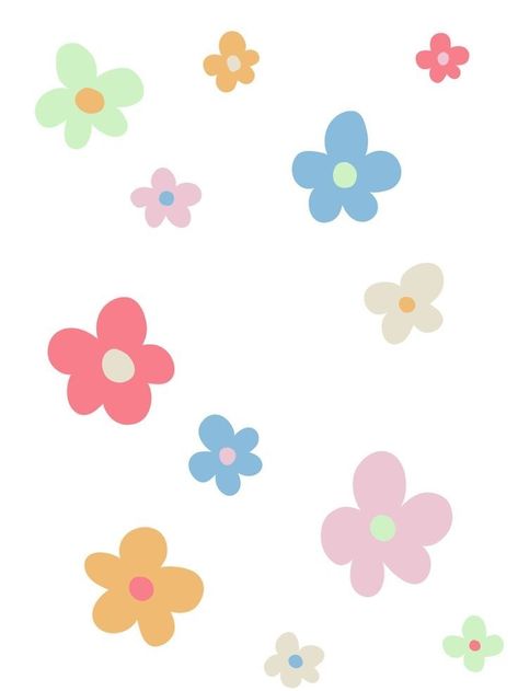 Cartoon Daisy Flower Wallpaper, Aesthetic Cartoon Flowers, Flower Drawing Aesthetic Wallpaper, Aesthetic Flowers Cartoon, Flowers Aesthetic Wallpaper Drawing, Flower Wallpaper Cartoon, Cute Wallpapers Flowers, Pastel Wallpaper Flower, Ipad Wallpaper Flowers