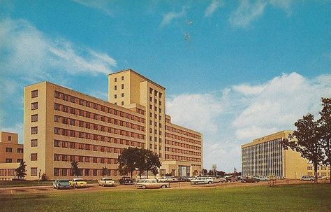 Parkland Hospital, Texas Photo, Closer To The Sun, Memorial Hospital, Texas Homes, Sacred Places, Dallas Fort Worth, Parking Lot, Vintage Postcard