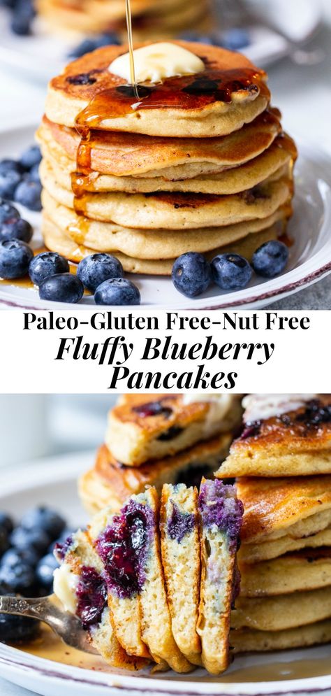 Blueberry Pancakes Gluten Free, Low Histamine Pancakes, Whole 30 Pancakes, Whole30 Pancakes, Banana Pancakes Paleo, Pancakes Coconut Flour, Paleo Blueberry Pancakes, Paleo Pancake Recipe, Paleo Banana Pancakes