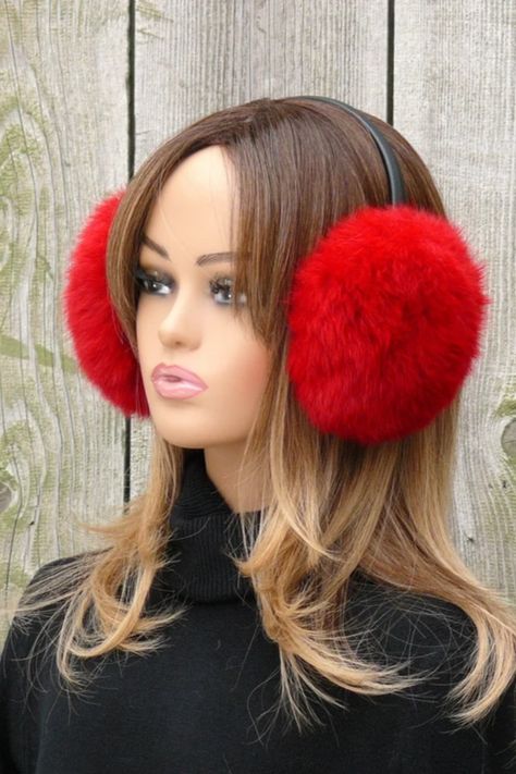 Wrap your ears in the ultimate winter luxury with our Chic Red Rabbit Fur Earmuffs – a perfect blend of style and warmth for the chilly season. Handcrafted with love and meticulous attention to detail, these earmuffs are not just a cold-weather accessory but a statement piece that's sure to turn heads and start conversations. Fur Earmuffs, Red Rabbit, Fur Keychain, Grey Fur, Fur Accessories, Ear Protection, Handbag Charms, Cold Weather Accessories, Fur Pom Pom