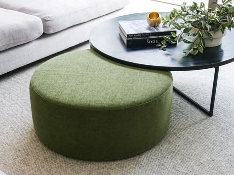 Ottoman Coffee Table Decor, Coffee Table Ottoman, Table Ottoman, Ottoman Design, Ottoman Set, The Lounge, Round Ottoman, Furniture Trends, Ottoman Coffee Table