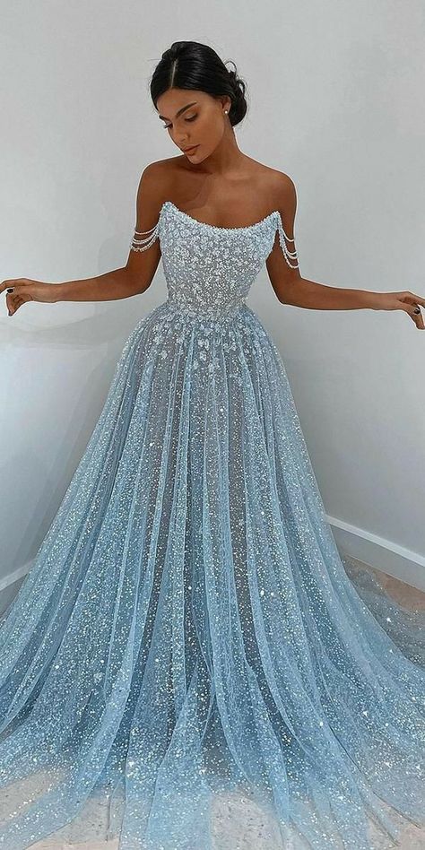 Crystal Blue Prom Dress, Elegant Prom Dresses Unique Ball Gown, Cinderella Blue Dress, Matric Dance Dresses, Cheap Prom Dresses Online, Sweet Sixteen Dresses, Floral Evening Dresses, Met Gala Dresses, Prom Dress Inspo