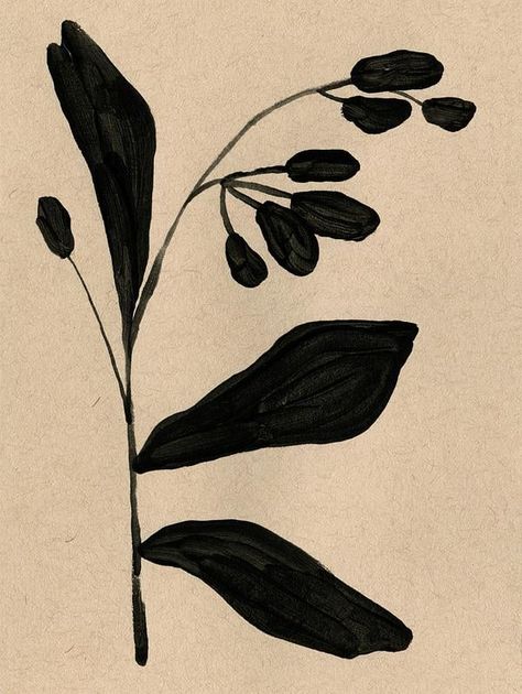 Botanical Garden at ArtfullyWalls, undefined Wall Art With Plants, Black Botanical Print, Botanical Art Abstract, Black Floral Art, Simple Botanical Illustration, Minimalist Botanical Art, Abstract Flower Print, Abstract Flower Illustration, Botanical Abstract Art