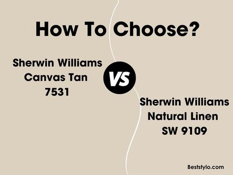 When selecting a warm, inviting neutral paint color, two great options to consider are Sherwin Williams Canvas Tan 7531 and Sherwin Williams Natural Linen SW 9109. At first look, these two beige paint colors can Natural Linen Sherwin Williams Doors, Sherwin Williams Canvas Tan Living Rooms, Canvas Tan Sherwin Williams Living Rooms, Sw Natural Linen Walls, Sw Beige Paint Colors, Sw Canvas Tan, Canvas Tan Sherwin Williams, Sherwin Williams Canvas Tan, Natural Linen Sherwin Williams