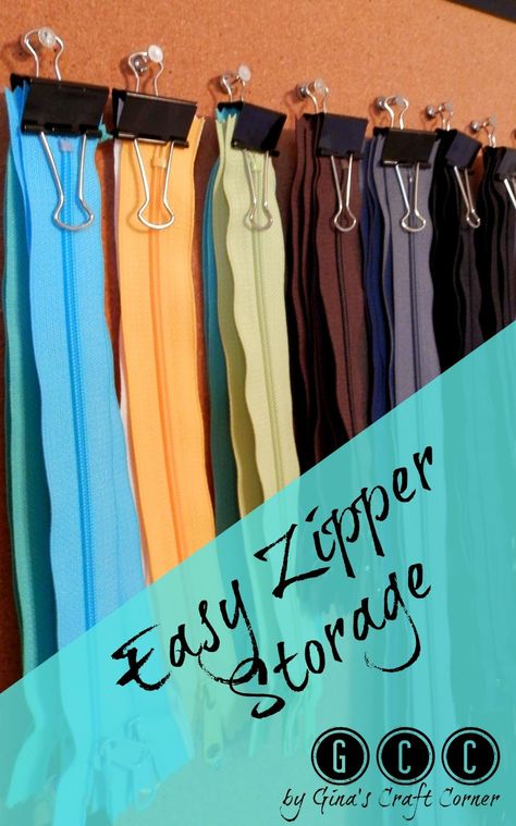 Someday Crafts: Easy Zipper Storage How To Store Zippers, Diy Sewing Storage, Zipper Storage Ideas, Sewing Room Fabric Storage Ideas, Zipper Organization, Sewing Storage Ideas, Fabric Storage Solutions, Craft Room Organization Storage, Craft Room Organization Diy