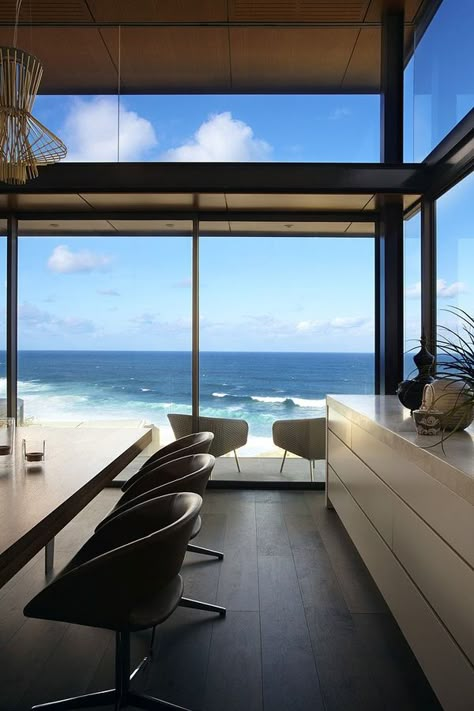 Bronte House, Australian Beach House, Contemporary Beach House, Australian Beach, Glass Walls, Modern Beach House, Beach House Design, Modern Houses Interior, Modern Beach