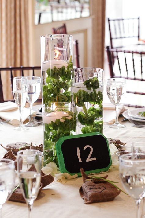 Irish Wedding Decorations, Irish Themed Weddings, Bells Of Ireland, Irish Theme, Candle Centerpiece, Floating Candle, Gallery Ideas, Wedding Image, Ireland Wedding