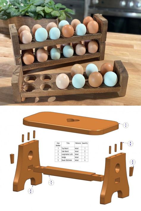 Farmhouse Stackable Wood Egg Holder l Egg Storage l Fresh Egg | Etsy Egg Storage Diy, Wood Egg Holder, Fresh Egg, Wood Eggs, Egg Storage, Free Woodworking Plans, Hacks Videos, Egg Holder, Storage Diy