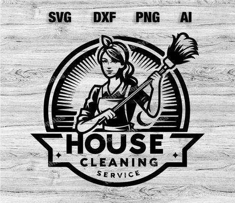 Maid Logo Design, Cleaning Pictures For Business, Cleaning Lady Pictures, Cleaning Logo Design Ideas, Cleaning Logo Business, Cleaning Business Logo, Cleaning Logo Design, Cleaning Company Logo, Cleaners Logo