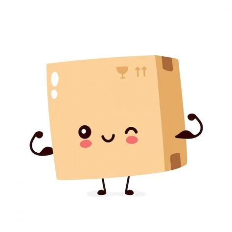 Box Character, Cartoon Character Illustration, Drawing Hair Tutorial, Packing Bubble Wrap, Box Icon, Silhouette People, Parcel Delivery, Cute Box, Character Poses