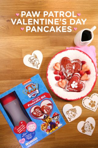 PAW Patrol Valentine’s Day Pancakes Paw Patrol Valentines, Baby & Toddler Food, Kids Valentines, Fry Pan Set, Toddler Food, Pancake Mix, Fancy Food, Pancake Batter, Decor Spring