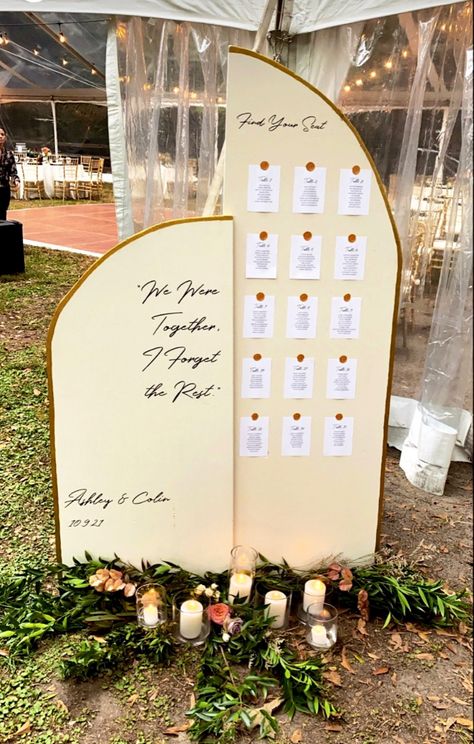 Using two pieces of plywood and cricut We Are Together, Seating Charts, Finding Yourself, Wedding Inspiration, Table Decorations, Home Decor