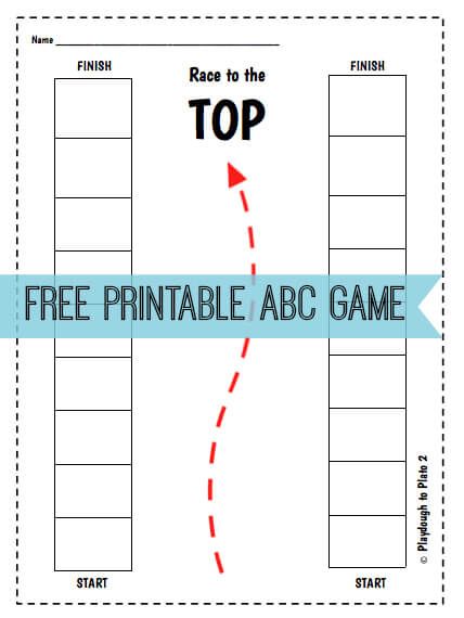 Free Printable ABC Game Abc Games For Kids, Teaching Alphabet, Preschool Rules, Race To The Top, Kindergarten February, Letter Sound Recognition, Handwriting Worksheet, Kindergarten Alphabet, Esl Kids