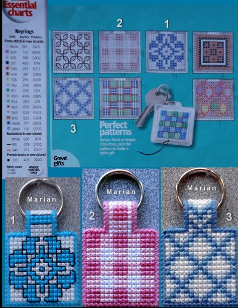 Keychain - great gifts! Cross Stitch Plastic Canvas Ideas, Plastic Canvas Keychain, Plastic Canvas Patterns Free Easy, Plastic Mesh, Plastic Canvas Stitches, Plastic Canvas Ornaments, Plastic Canvas Tissue Boxes, Plastic Canvas Christmas, Plastic Crafts