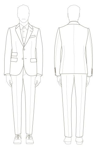 Men Men Dress Drawing, Mens Pants Flat Sketch, Men Illustration Sketches, Men In Suits Drawing, Tuxedo Drawing, Fashion Illustration Men, Suit Drawing Reference, Suit Silhouette, Bedroom Inspirations Teenage