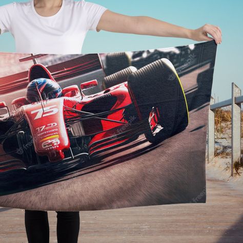 Ferrarri racing gift, F1 beach towel, formula one gift, f1 lover gift, speed lover gift for men, fathers day gift, towel for men par conceptionM4 sur Etsy Ferrari Racing, Custom Beach Towels, Men Beach, Towel Sizes, Gifts For Brother, Custom Boxes, Formula One, Gift For Men, Beach Towels